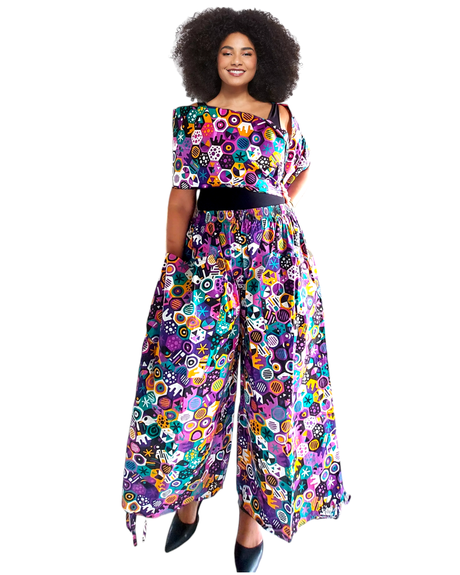 Palazzo with Adjustable leg String 7697-68 Purple